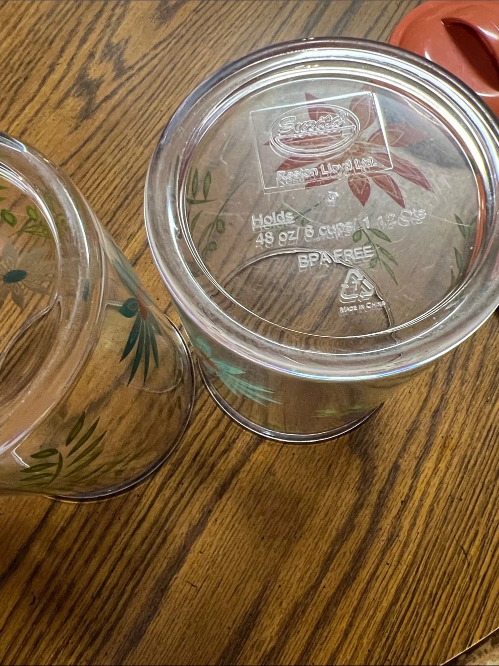 Corelle Retired Happy Days Canisters with Coral Lid